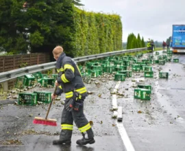 Avusturya’da Trafik Kazasında Bira Şelalesi