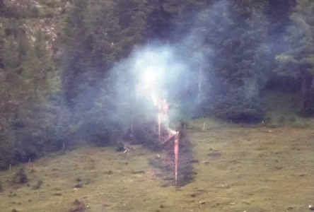 Tirol’de Yıldırım Düşmesi Sonucu Ağaç Yangını